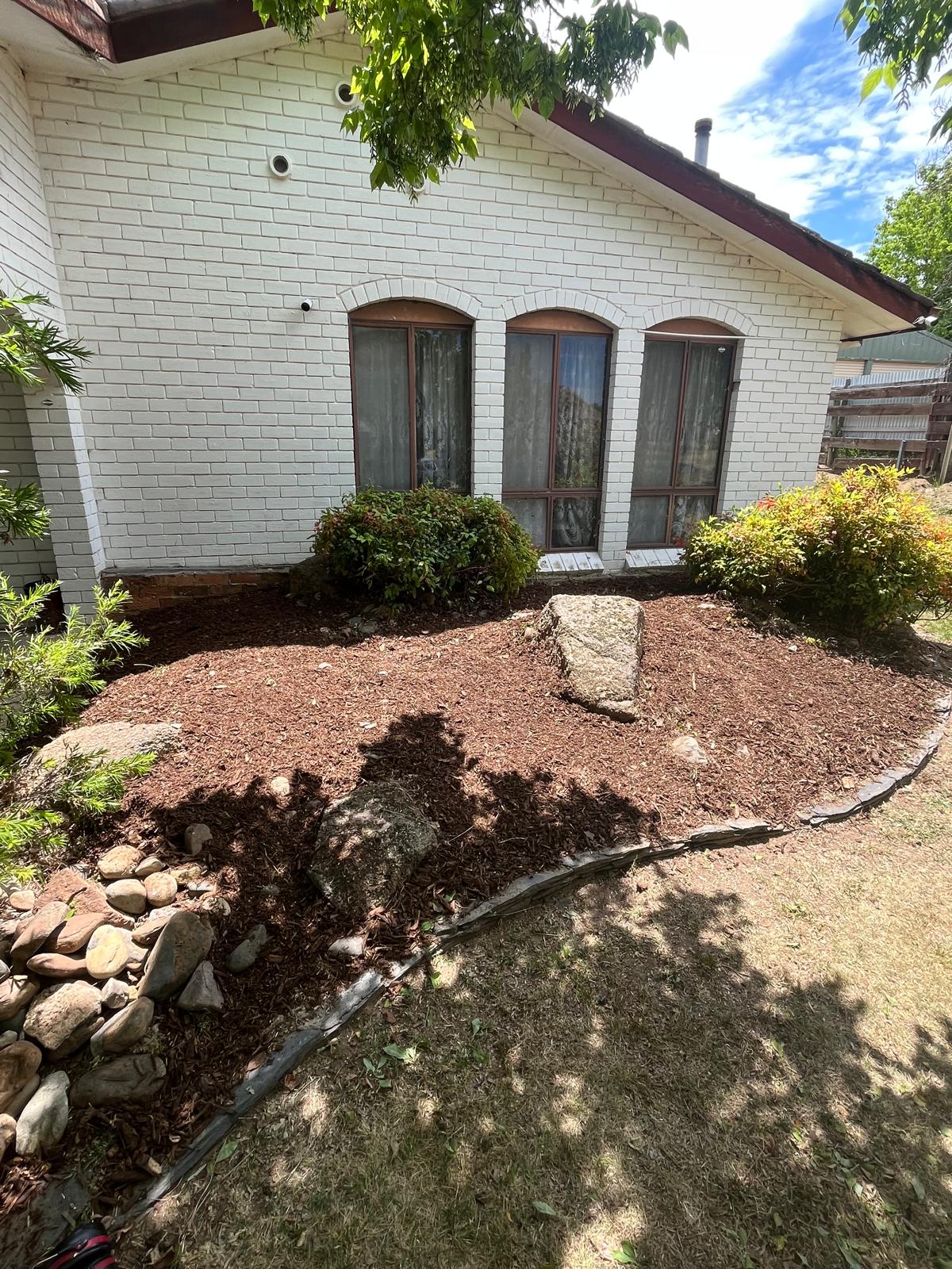 Garden bed clean-up after work was completed