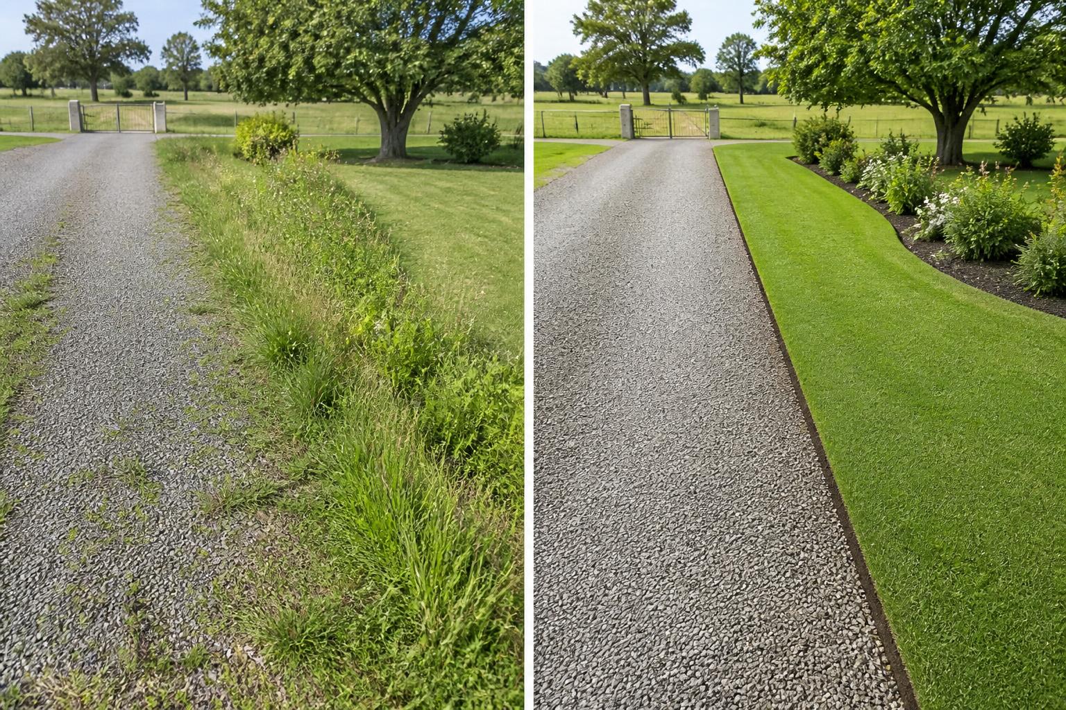 Driveway edge and tidy after work was completed